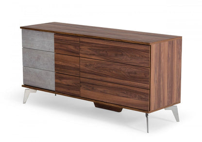 Nova Domus Palermo Modern Italian Faux Concrete & Walnut Dresser