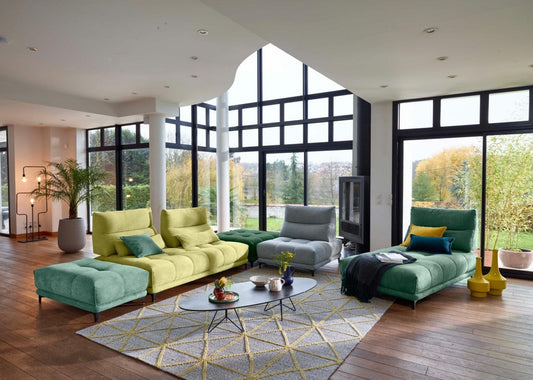 David Ferrari Pashmina Contemporary Multi Colored Fabric Modular Sectional Sofa