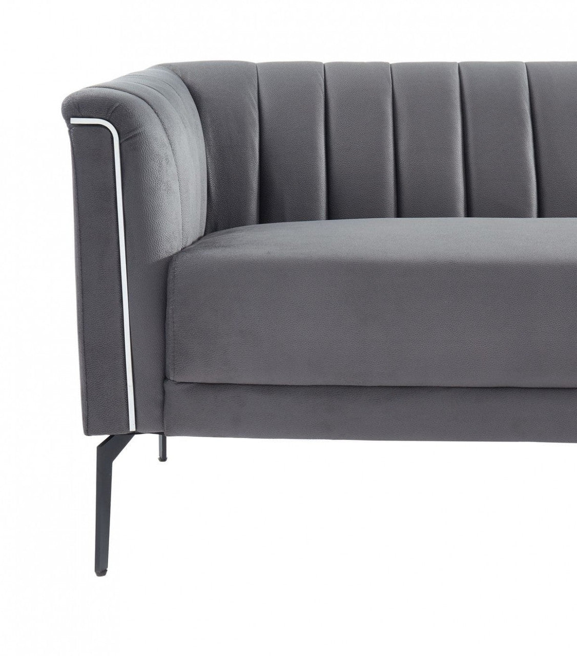 Divani Casa Patton Modern Dark Grey Fabric Sofa