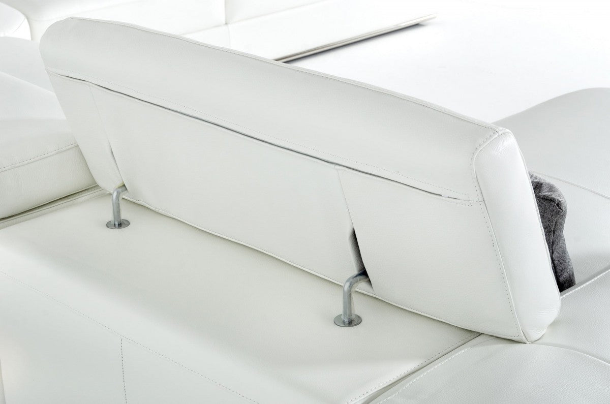 Divani Casa Pella - Modern White Italian Leather Sectional Sofa