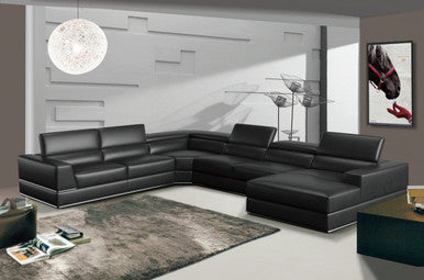 Divani Casa Pella Modern Bonded Leather Sectional Sofa