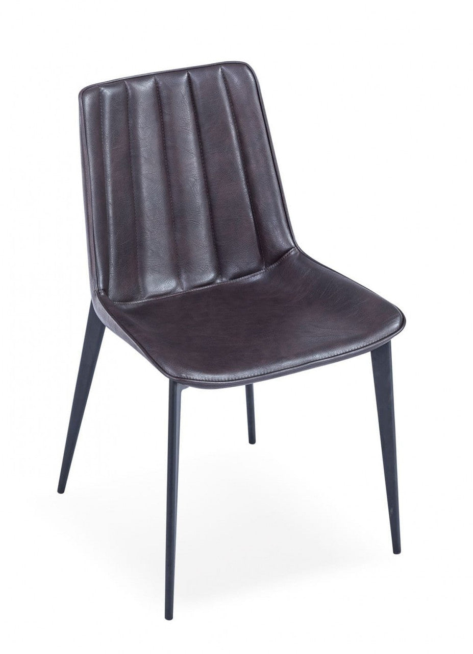 Modrest Peoria Modern Brown & Black Dining Chair (Set of 2)