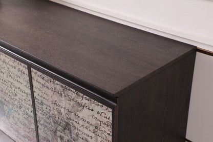 Modrest Phelan Modern Smoked Ash & Brass Buffet