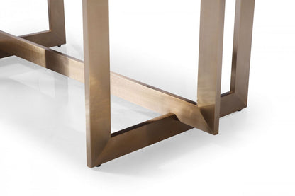 Modrest Pike Modern Black Ash & Brass Dining Table