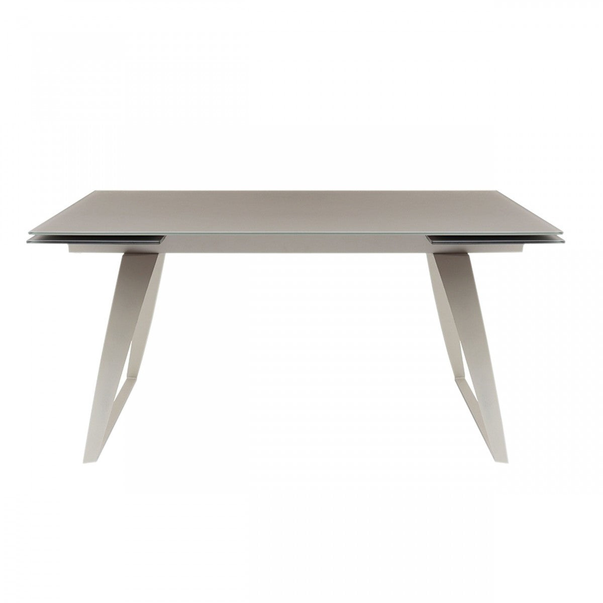 Modrest Pittson Modern Extendable Grey Glass Dining Table