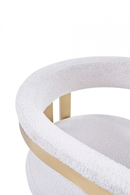Modrest Pontiac - Modern Beige Sherpa & Gold Dining Chair