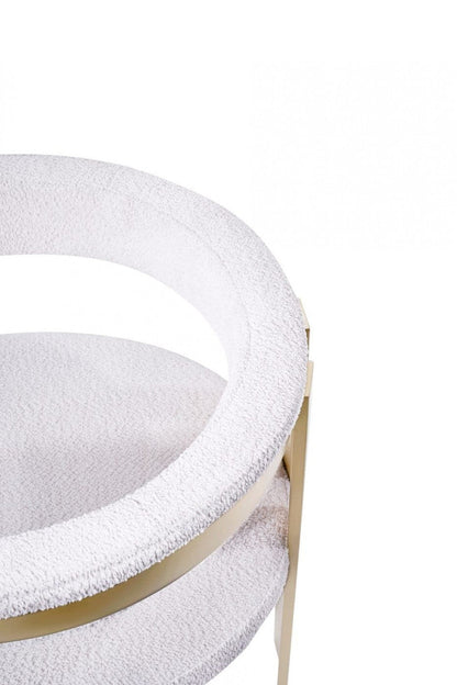 Modrest Pontiac - Modern Beige Sherpa & Gold Dining Chair