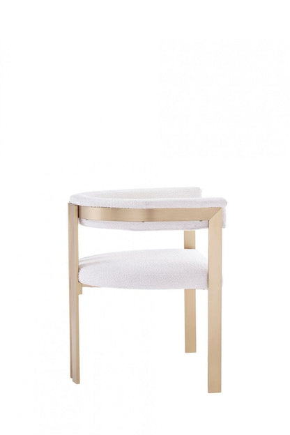 Modrest Pontiac - Modern Beige Sherpa & Gold Dining Chair