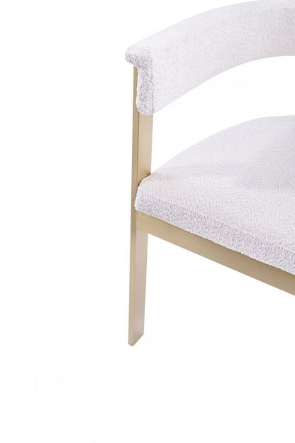 Modrest Pontiac - Modern Beige Sherpa & Gold Dining Chair