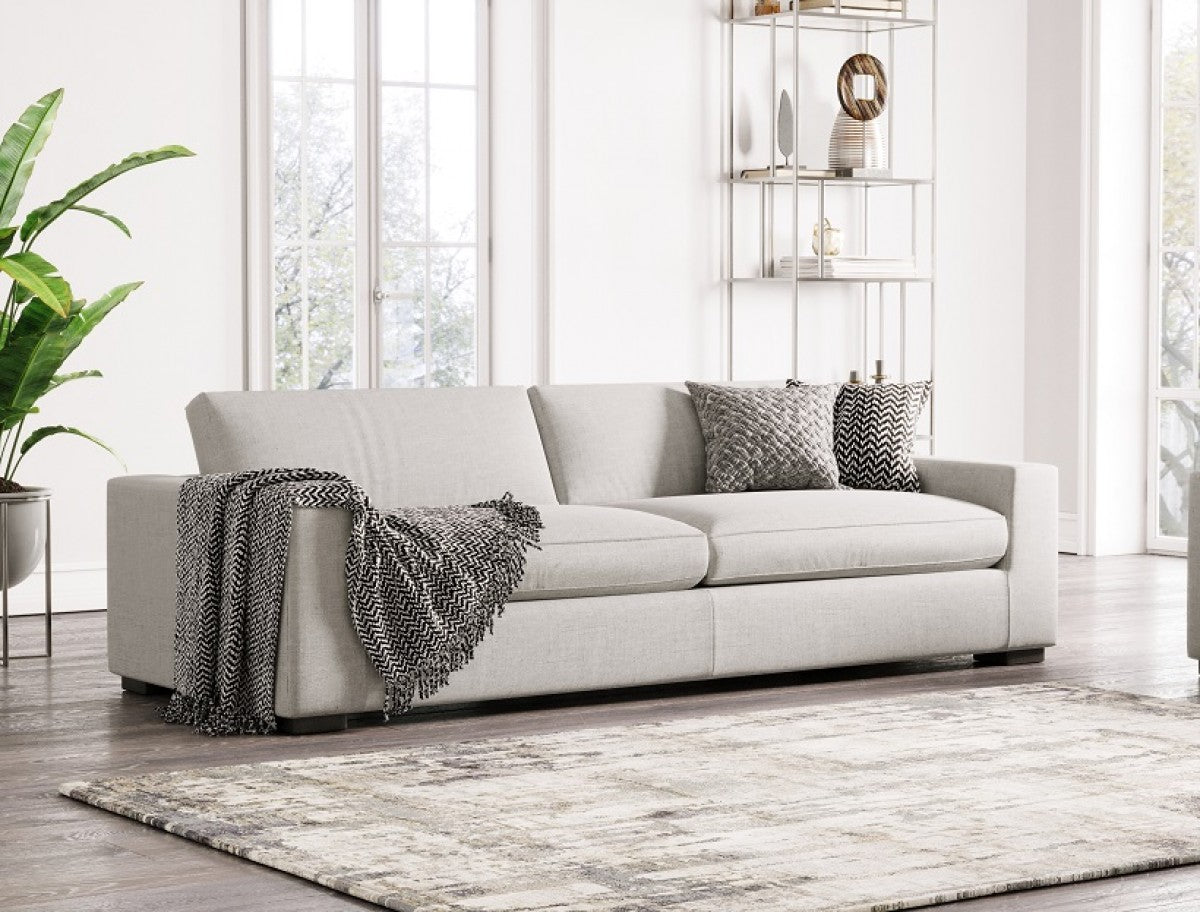 Divani Casa Poppy - Modern White Fabric Sofa