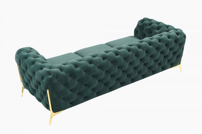 Divani Casa Quincey - Transitional Emerald Green Velvet Sofa