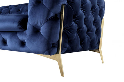 Divani Casa Quincey - Transitional Blue Velvet Chair