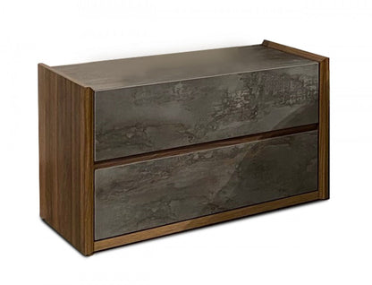 Nova Domus Rado Modern Walnut & Stucco Nightstand