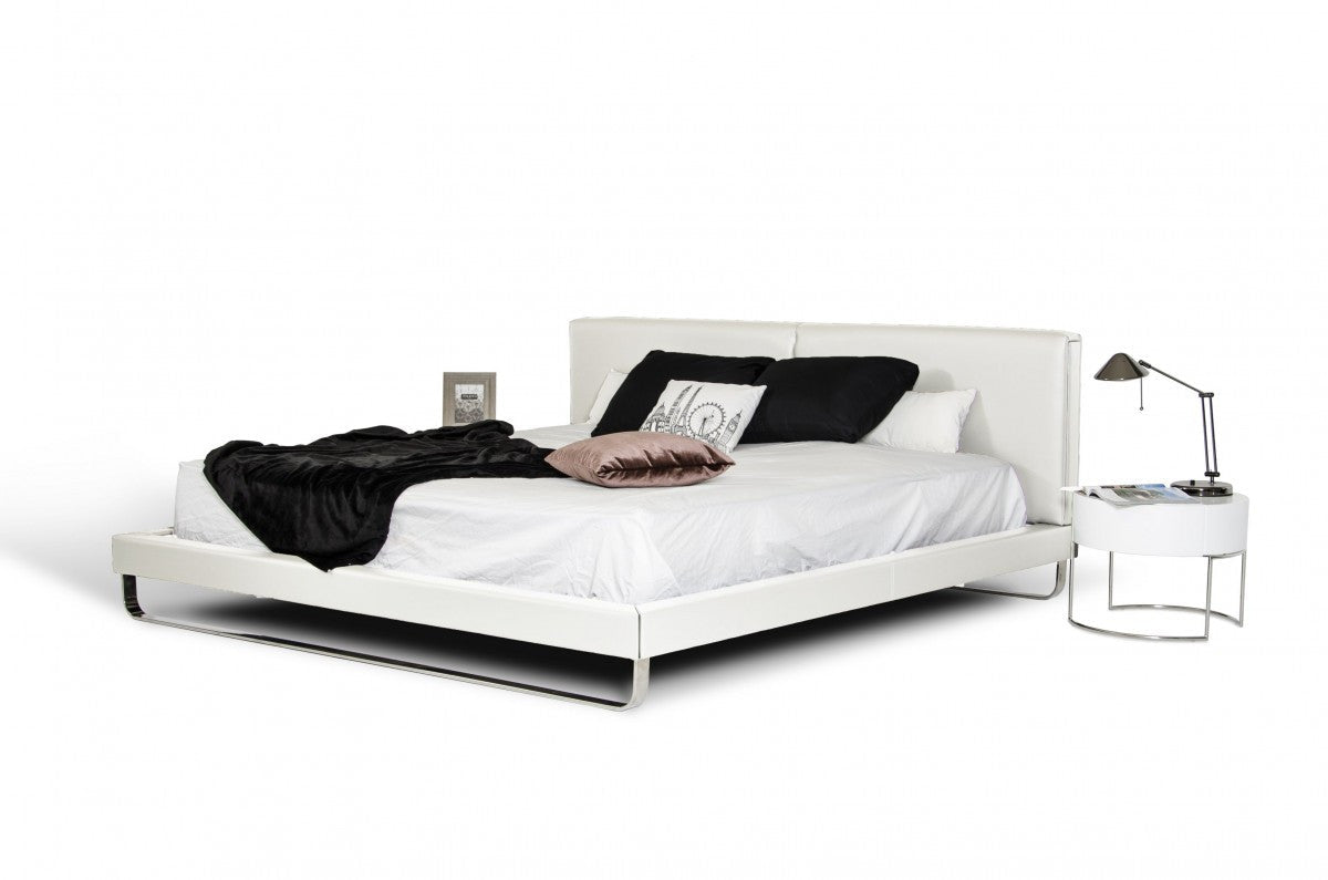 Modrest Ramona - Modern White Leatherette Bed