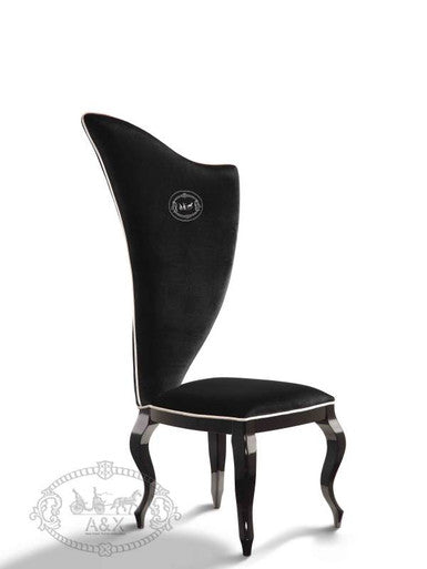 A&X Sovereign Transitional Black Fabric Chairs (Set of 2) – Elegant Upholstered Dining or Accent Seating