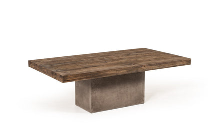 Modrest Renzo Modern Oak & Concrete Coffee Table – Sleek Industrial Living Room Accent