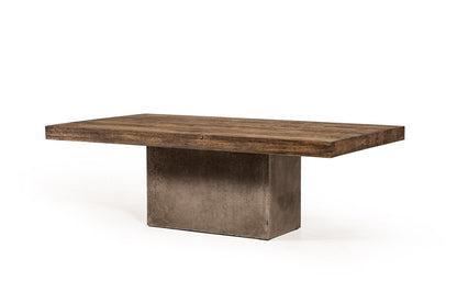 Modrest Renzo Modern Oak & Concrete Coffee Table – Sleek Industrial Living Room Accent