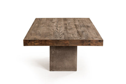Modrest Renzo Modern Oak & Concrete Coffee Table – Sleek Industrial Living Room Accent