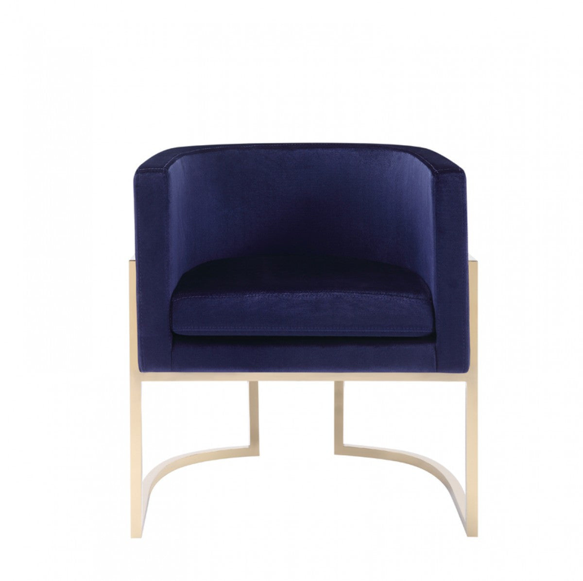 Modrest Betsy Modern Navy Blue Velvet & Gold Dining Chair