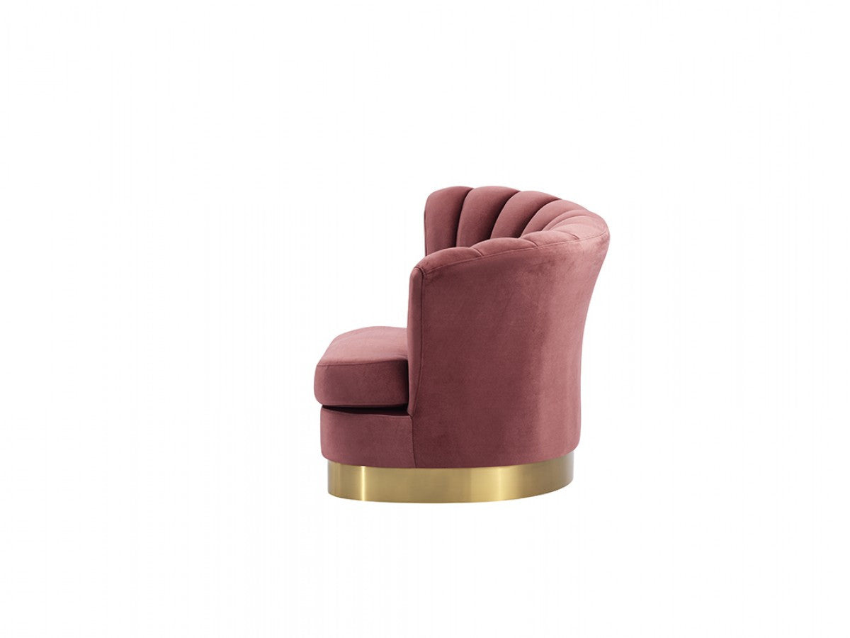 Divani Casa Arvada Modern Pink Velvet Lounge Chair