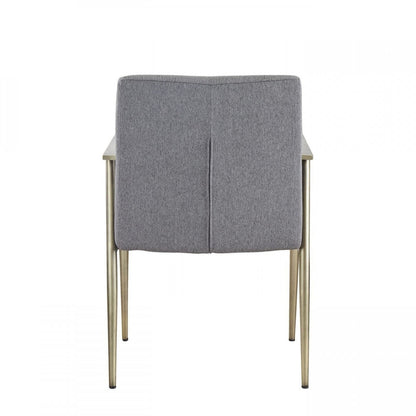 Modrest Sabri Contemporary Grey & Antique Brass Arm Dining Chair