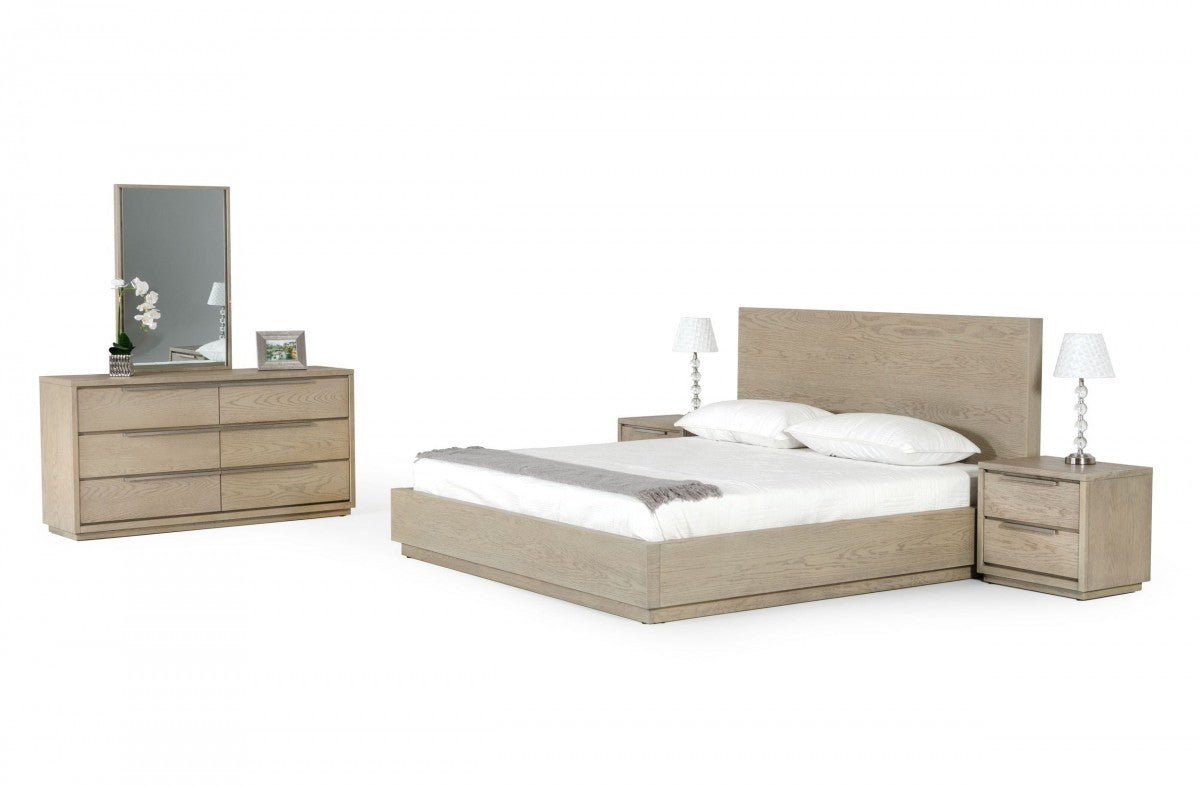 Modrest Samson Contemporary Grey & Silver Bedroom Set