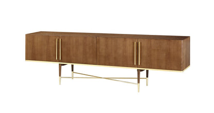 Modrest Bernard Mid-Century Modern Walnut & Gold Buffet
