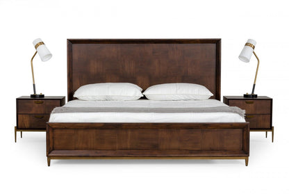 Modrest Shane Modern Acacia & Brass Bed