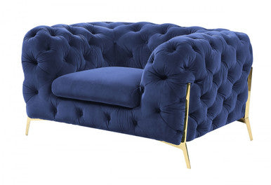 Divani Casa Sheila Transitional Dark Blue Fabric Chair