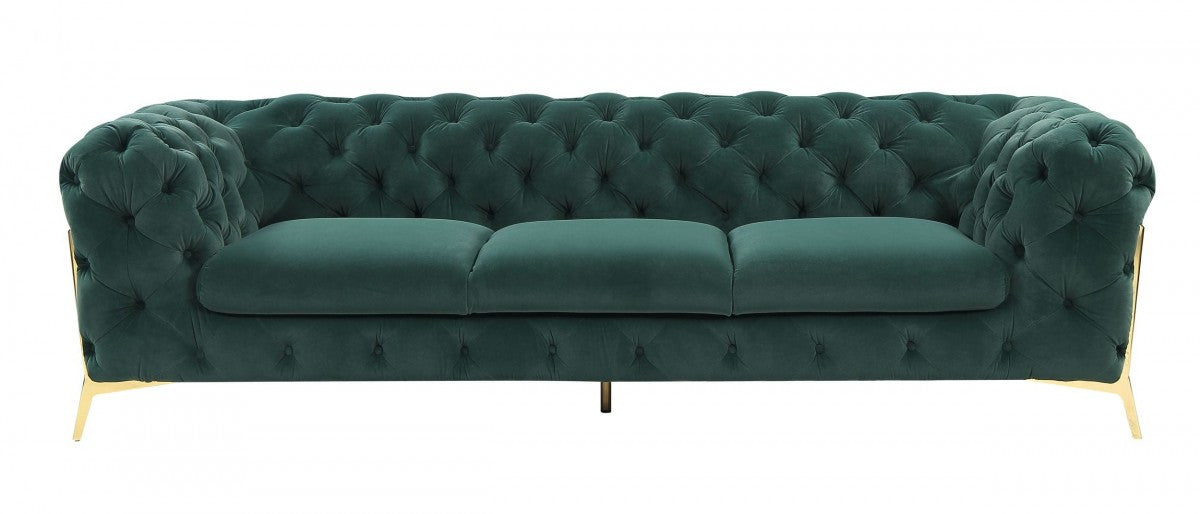 Divani Casa Sheila Transitional Emerald Green Fabric Sofa