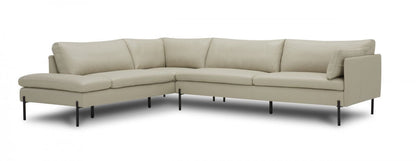 Divani Casa Sherry Modern Grey LAF Chaise Leather Sectional Sofa