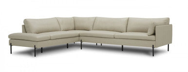 Divani Casa Sherry Modern Grey LAF Chaise Leather Sectional Sofa