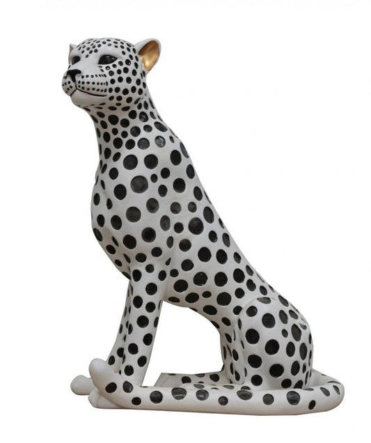 Modrest Snow Leopard White & Black Sculpture