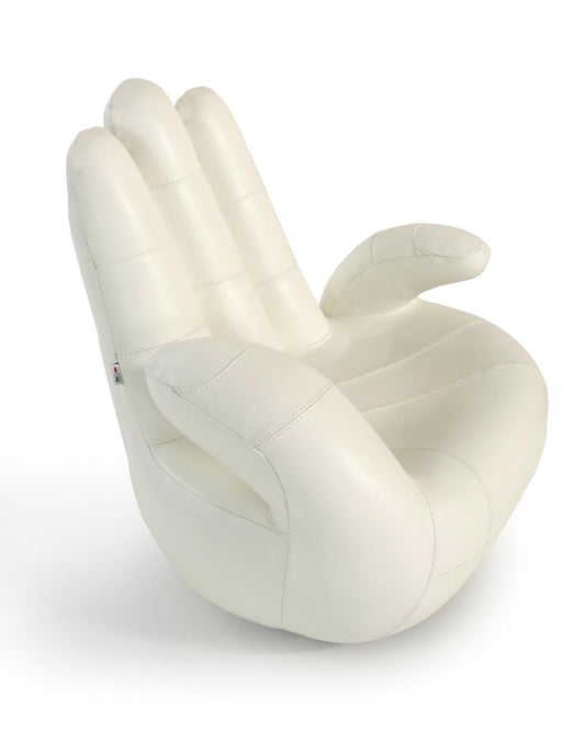 Divani Casa Sosia Modern White Leather Hand Accent Chair