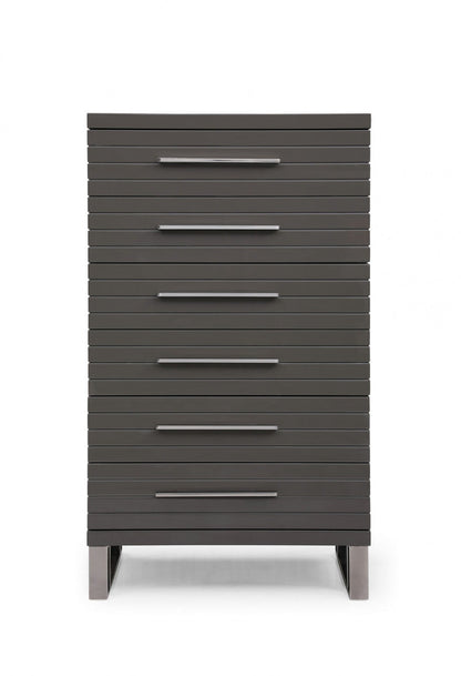 Modrest Splendor - Grey High Gloss Slatted Chest