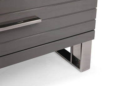 Modrest Splendor - Grey High Gloss Slatted Chest
