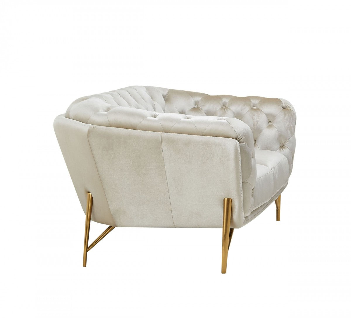 Divani Casa Stella - Transitional Beige Velvet Loveseat