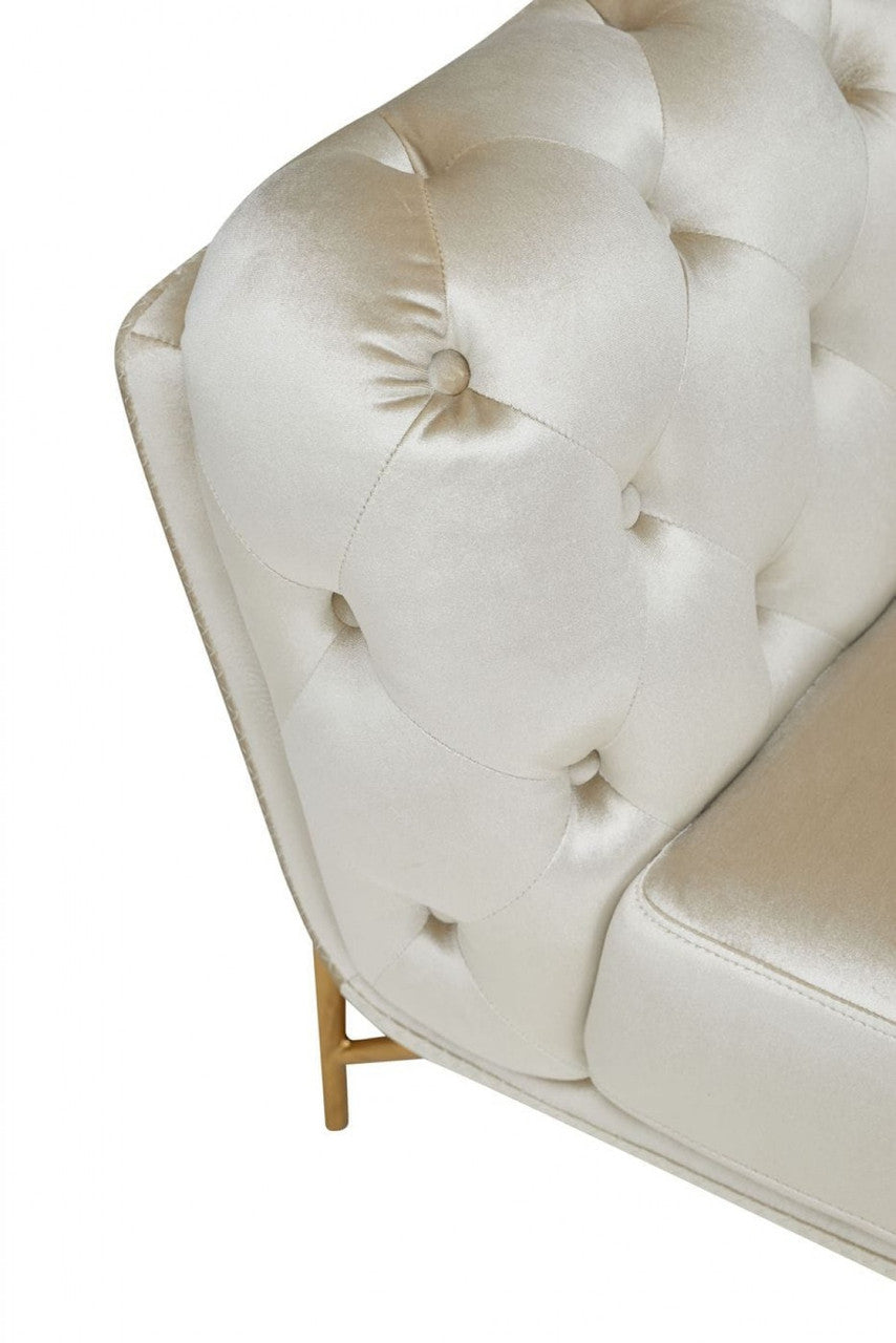 Divani Casa Stella Transitional Beige Velvet Chair