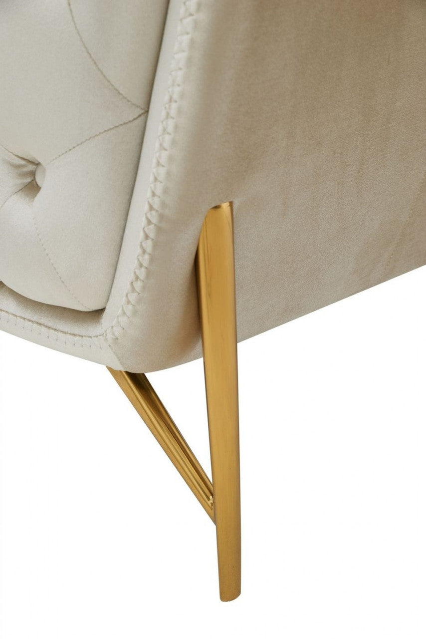 Divani Casa Stella Transitional Beige Velvet Chair