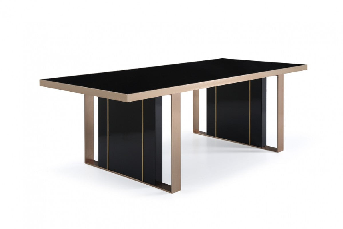 Nova Domus Cartier Modern Black & Brushed Bronze Dining Set