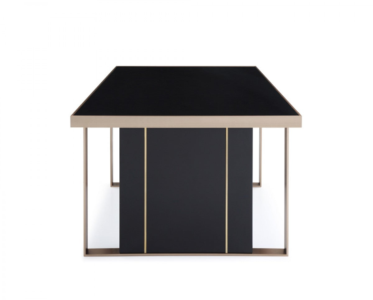 Nova Domus Cartier Modern Black & Brushed Bronze Dining Set