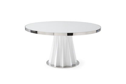 Modrest Cabaret Modern White Round Dining Table