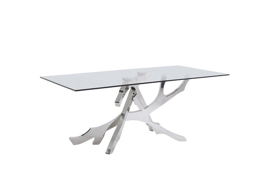 Modrest Legend Modern Glass & Stainless Steel Dining Table