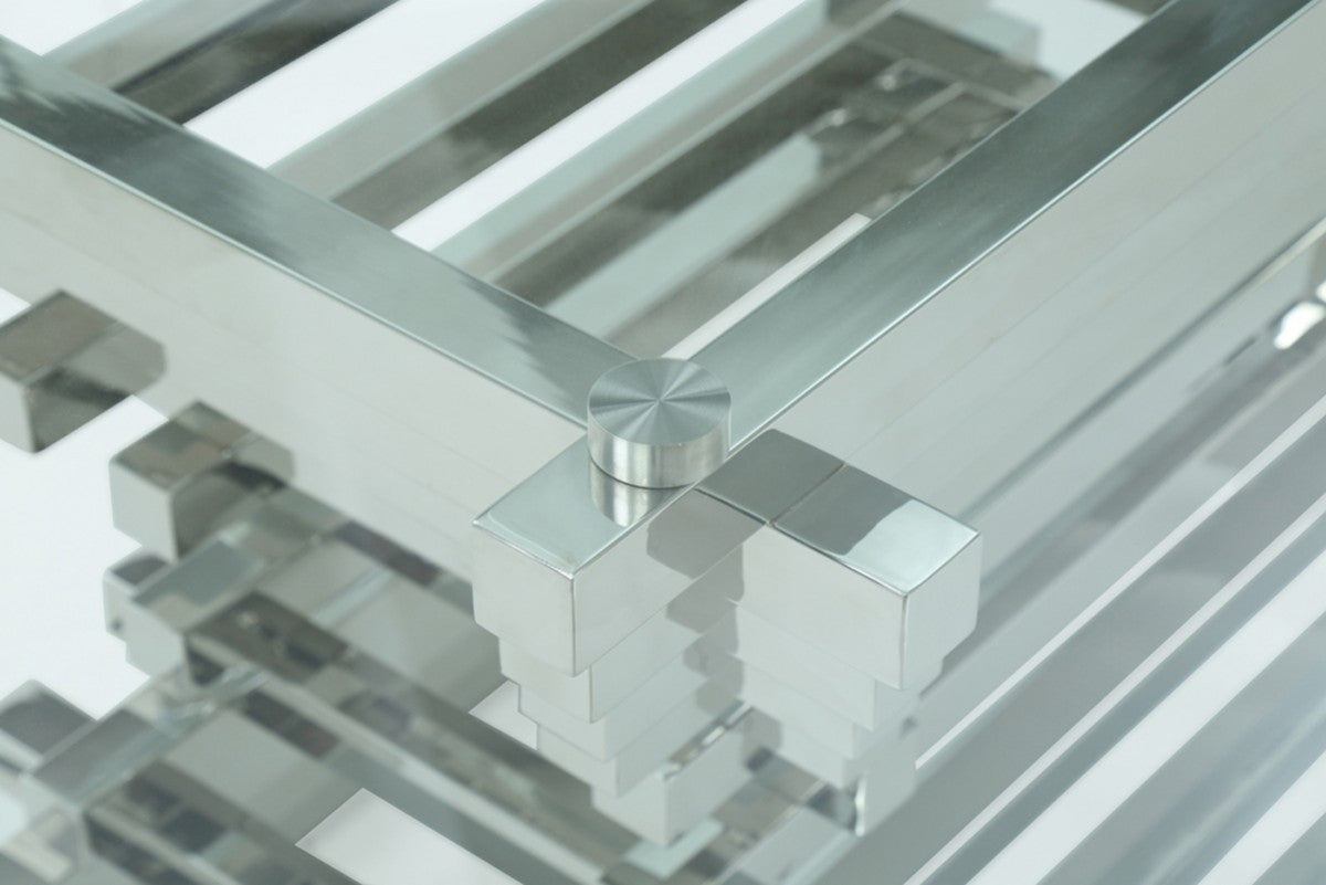 Modrest Crawford Modern Rectangular Glass Dining Table