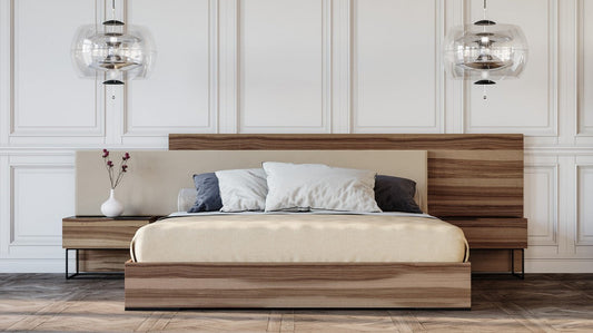 Nova Domus Matteo Italian Modern Walnut & Fabric Bed