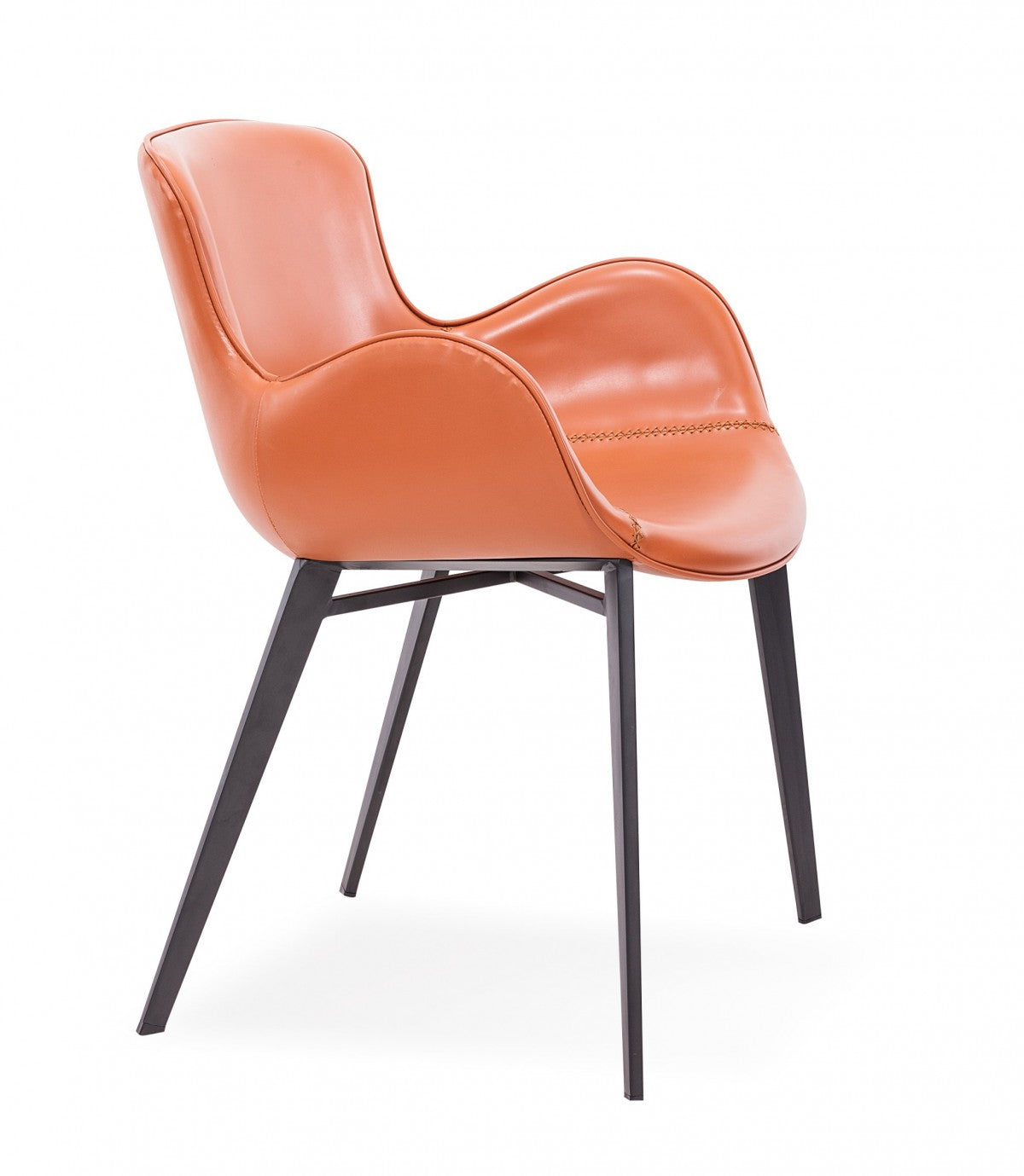 Modrest Tayla - Modern Cognac Eco-Leather Dining Chair