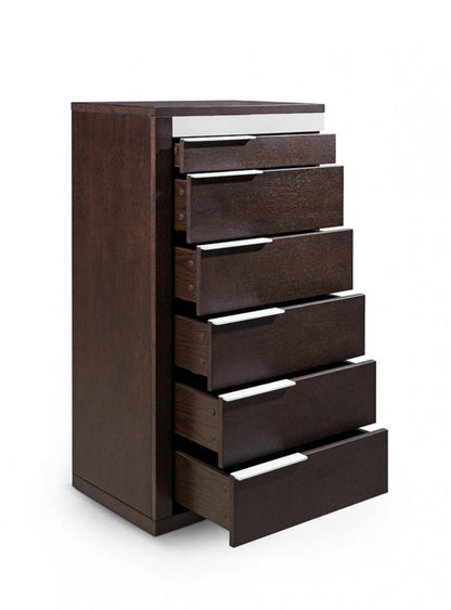 Modrest Torino Modern Brown Oak & Grey Chest