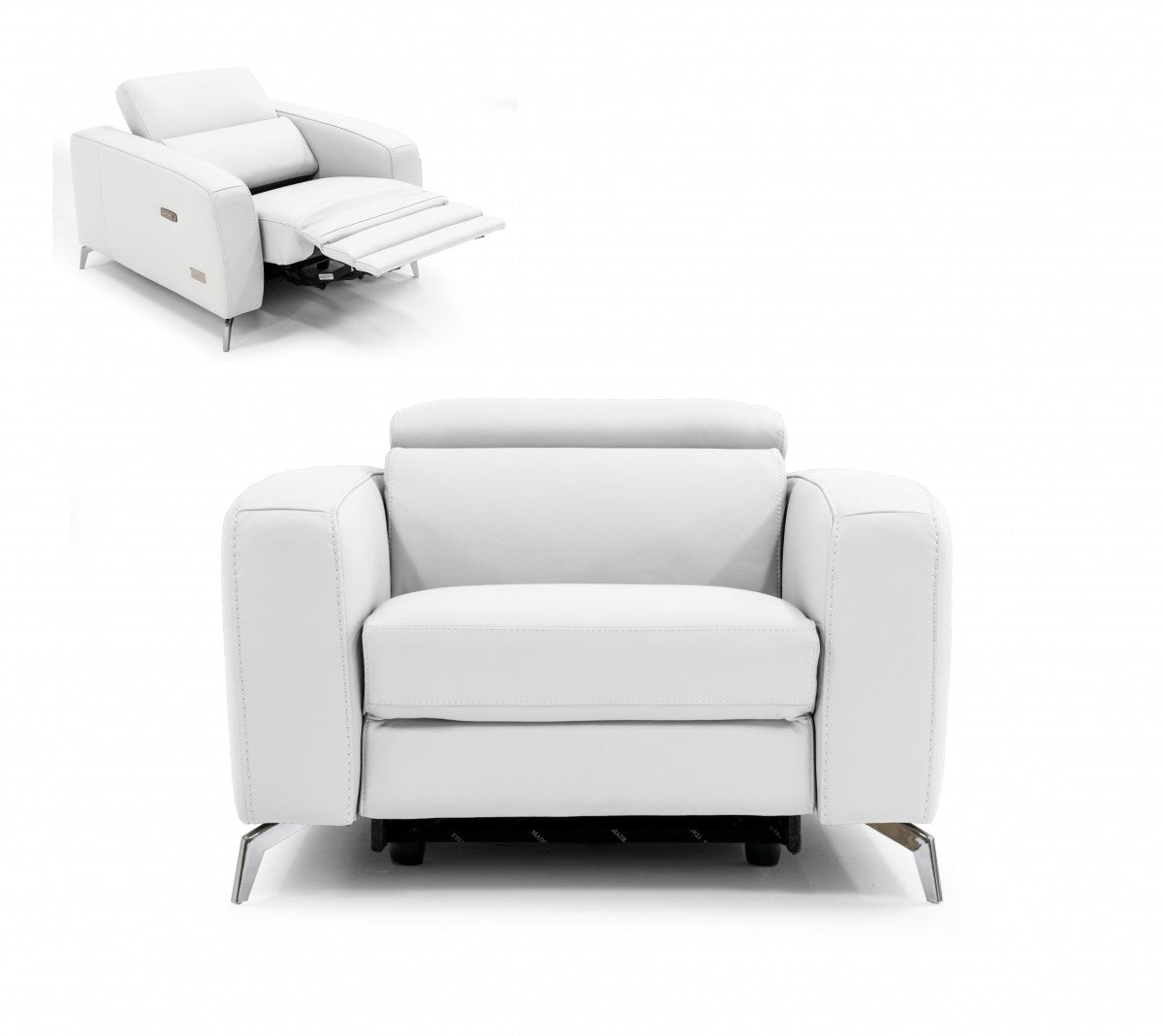 Coronelli Collezioni Turin - Italian White Leather Recliner Chair