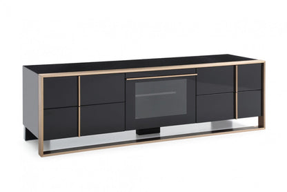 Nova Domus Cartier Modern Black & Brushed Bronze TV Stand