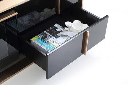 Nova Domus Cartier Modern Black & Brushed Bronze TV Stand